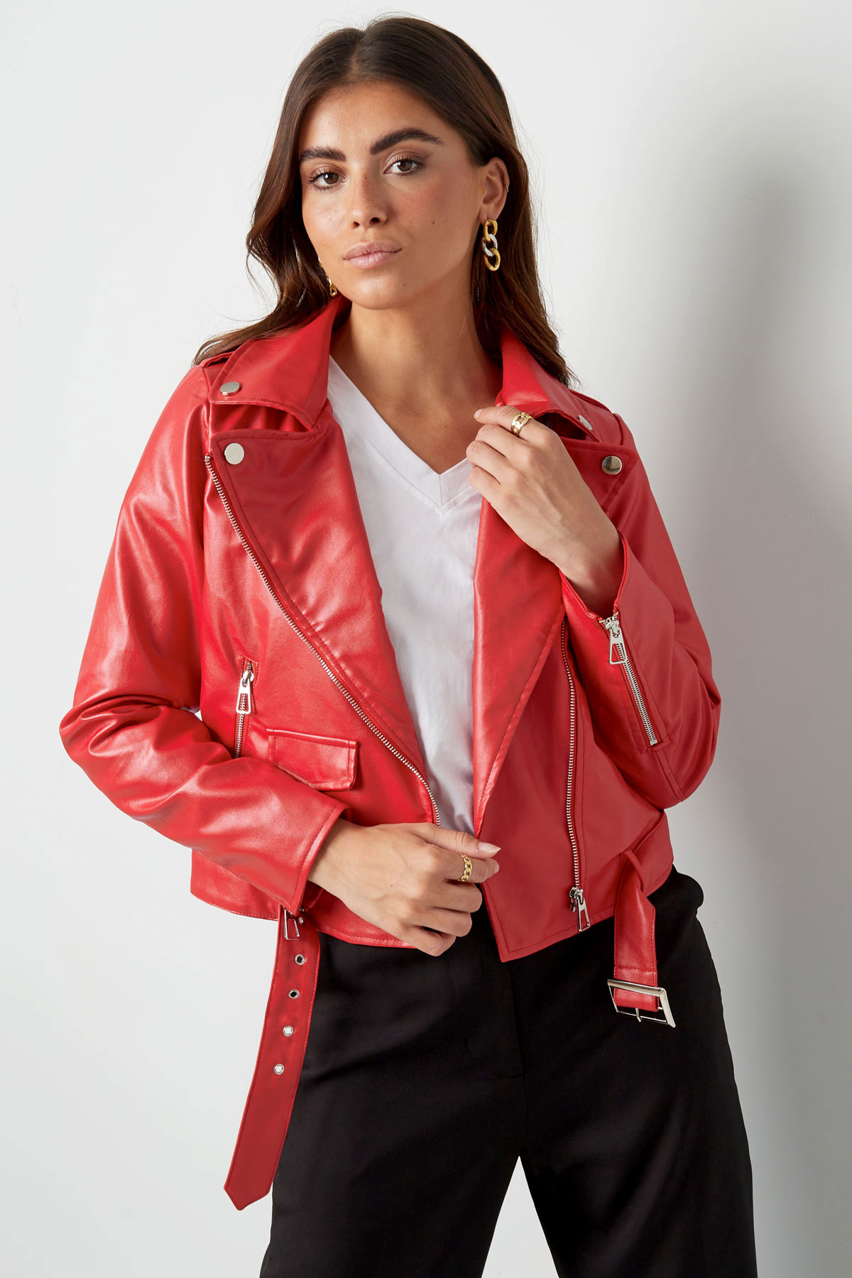 PU leather jacket - red h5 Picture4